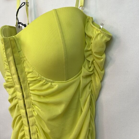 Haute Monde Yellow Body con ruched corset dress size 1X NWT - Picture 3 of 12